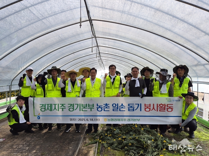 농협 경기본부, 국회 농해수위 김선교 의원과 양평 관내 농가 찾아 농촌일손 온정 보태...