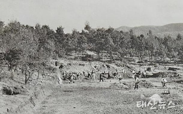 1952년 남양고등학교 부지 조성 공사