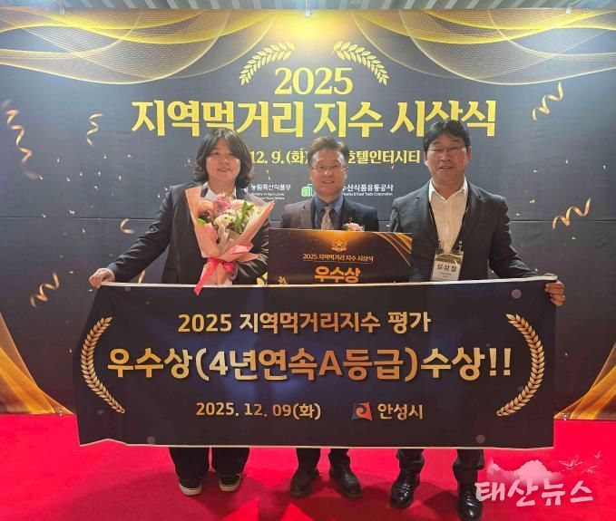 안성시, 지역먹거리지수 4년연속 우수 지자체 선정