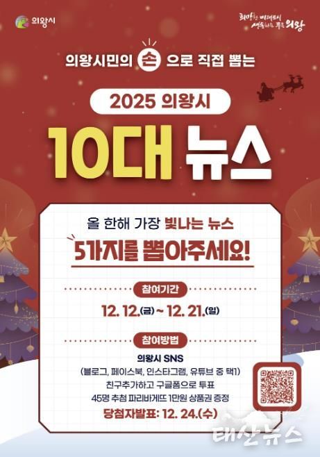 시민이 뽑는‘의왕시 10대 뉴스’…21일까지 온라인 투표