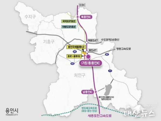 동용인IC위치와인근주요도로망