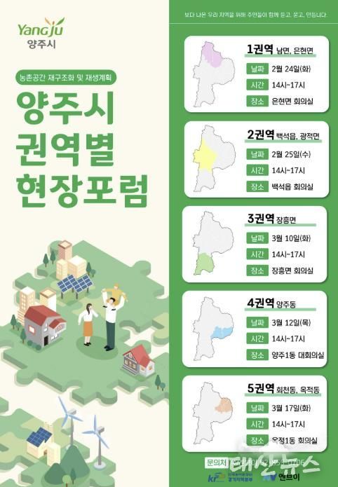양주시 농촌공간 재구조화 및 재생 기본계획 수립 권역별 주민현장포럼 개최